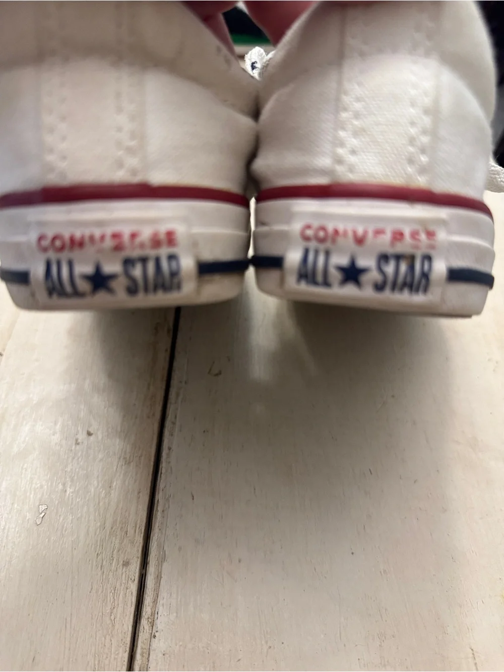 Converse Kids White Sneakers with Red Accent